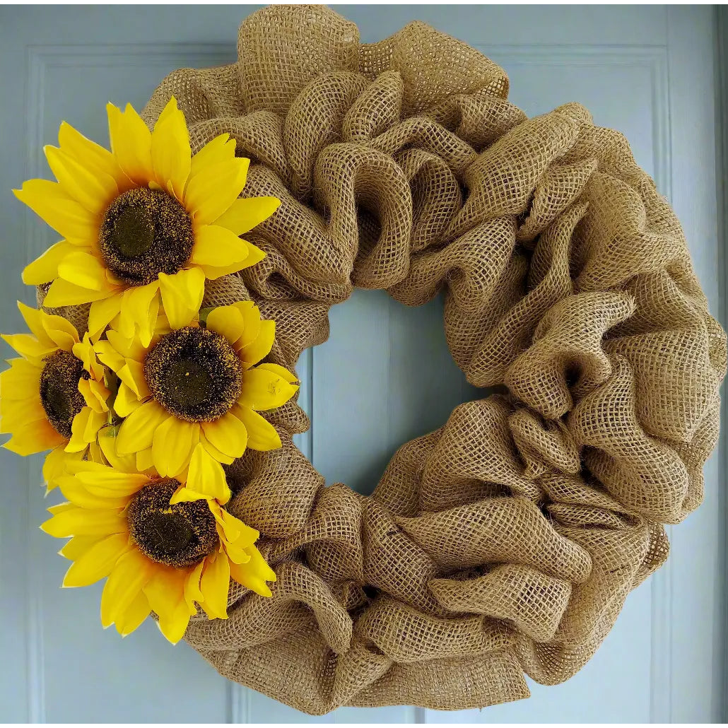 Burlap Sunflower Wreath.