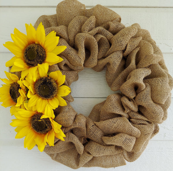 Burlap Sunflower Wreath