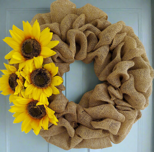 Burlap Sunflower Wreath