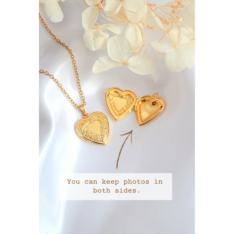 18 Karats Heart Locket Necklace.