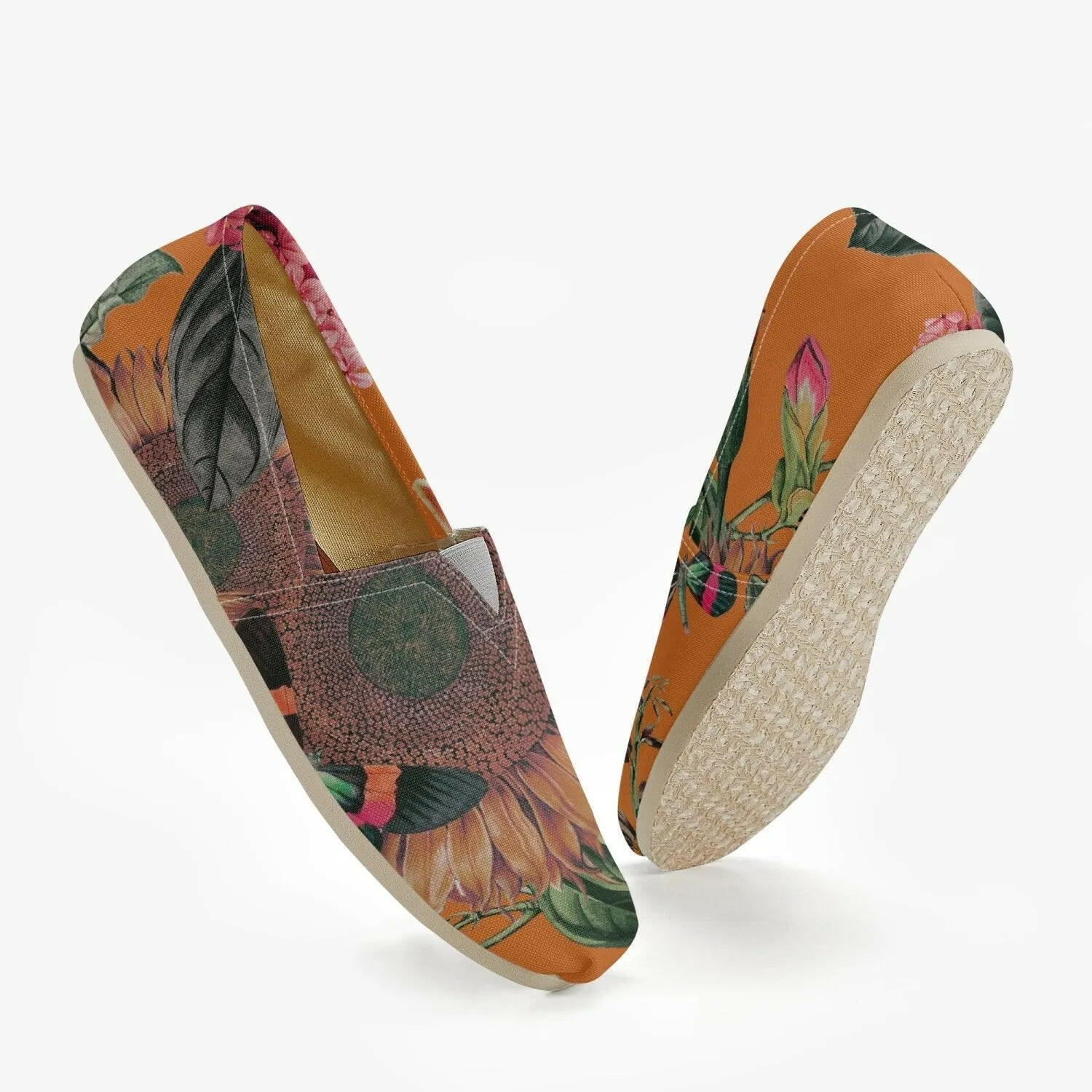 Jacki Easlick Orange Sunflower Espadrilles.