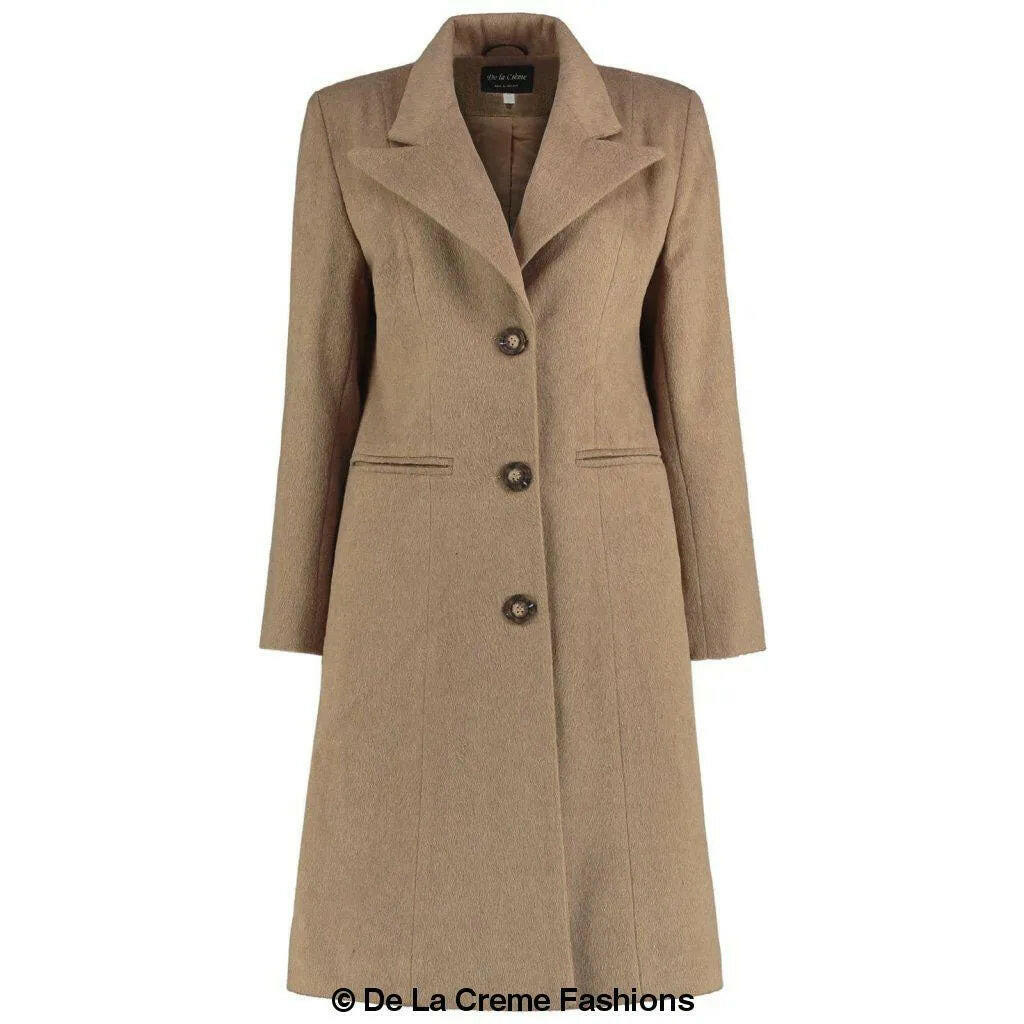 Mohair Blend Longline Winter Coat.