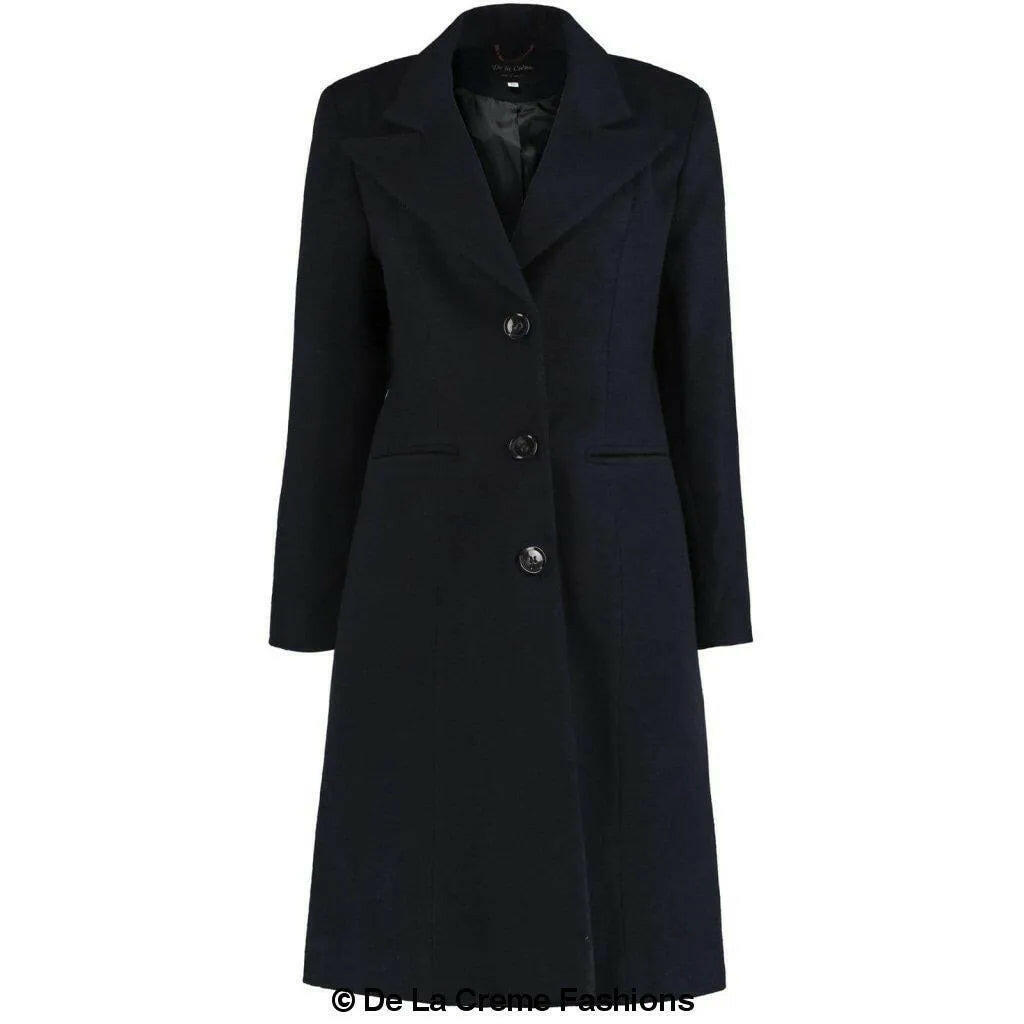 Mohair Blend Longline Winter Coat.