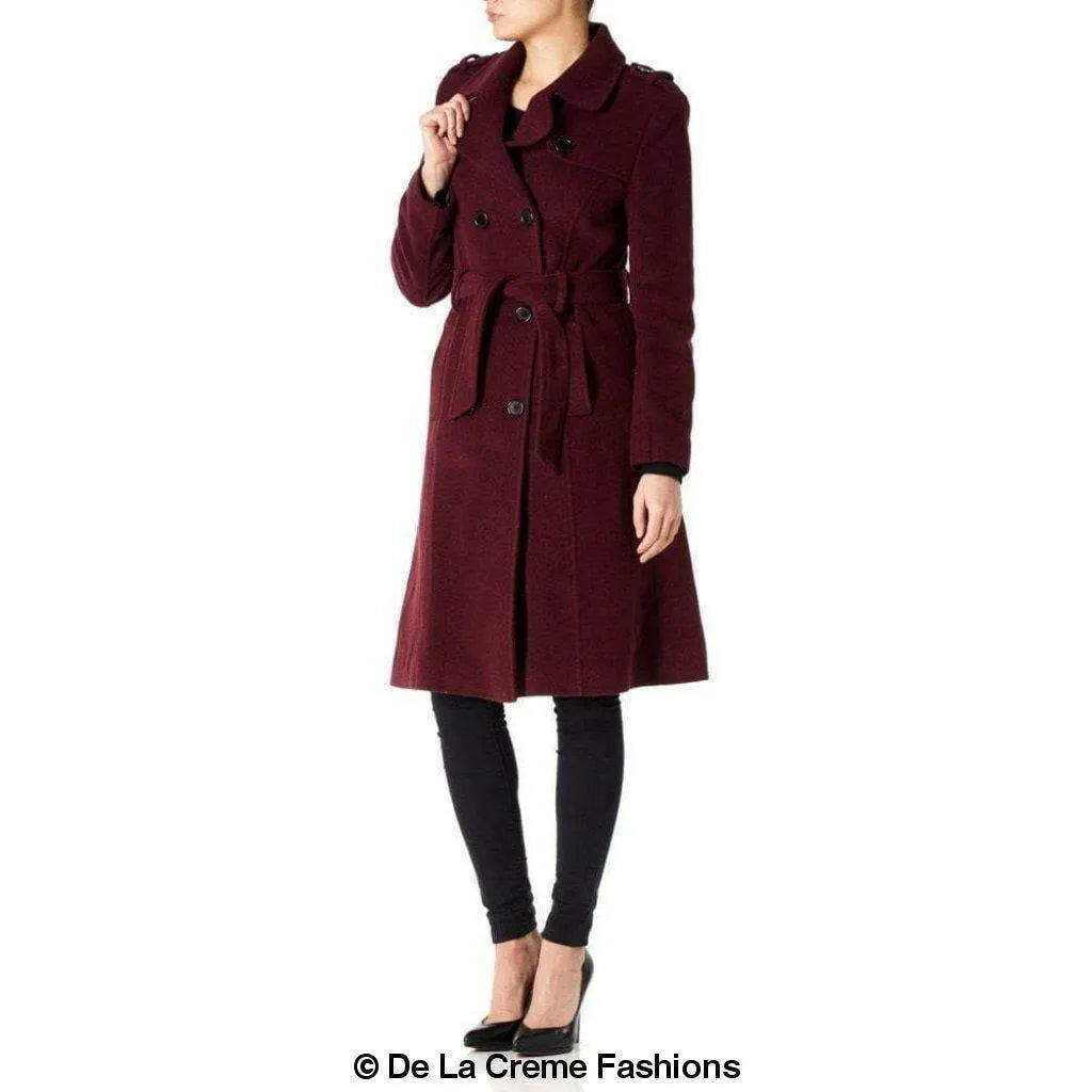 Wool and Cashmere Blend Military Coat.