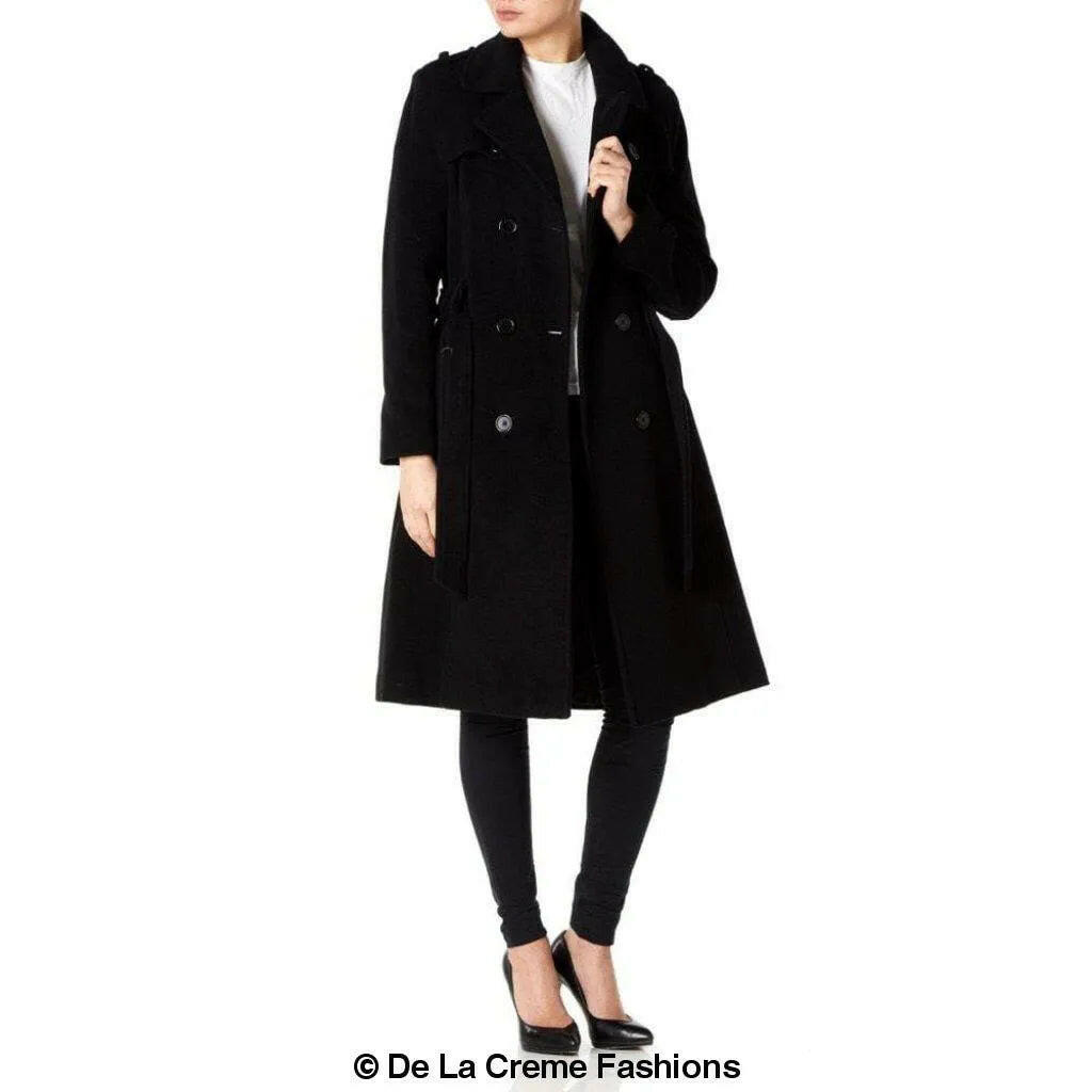 Wool and Cashmere Blend Military Coat.