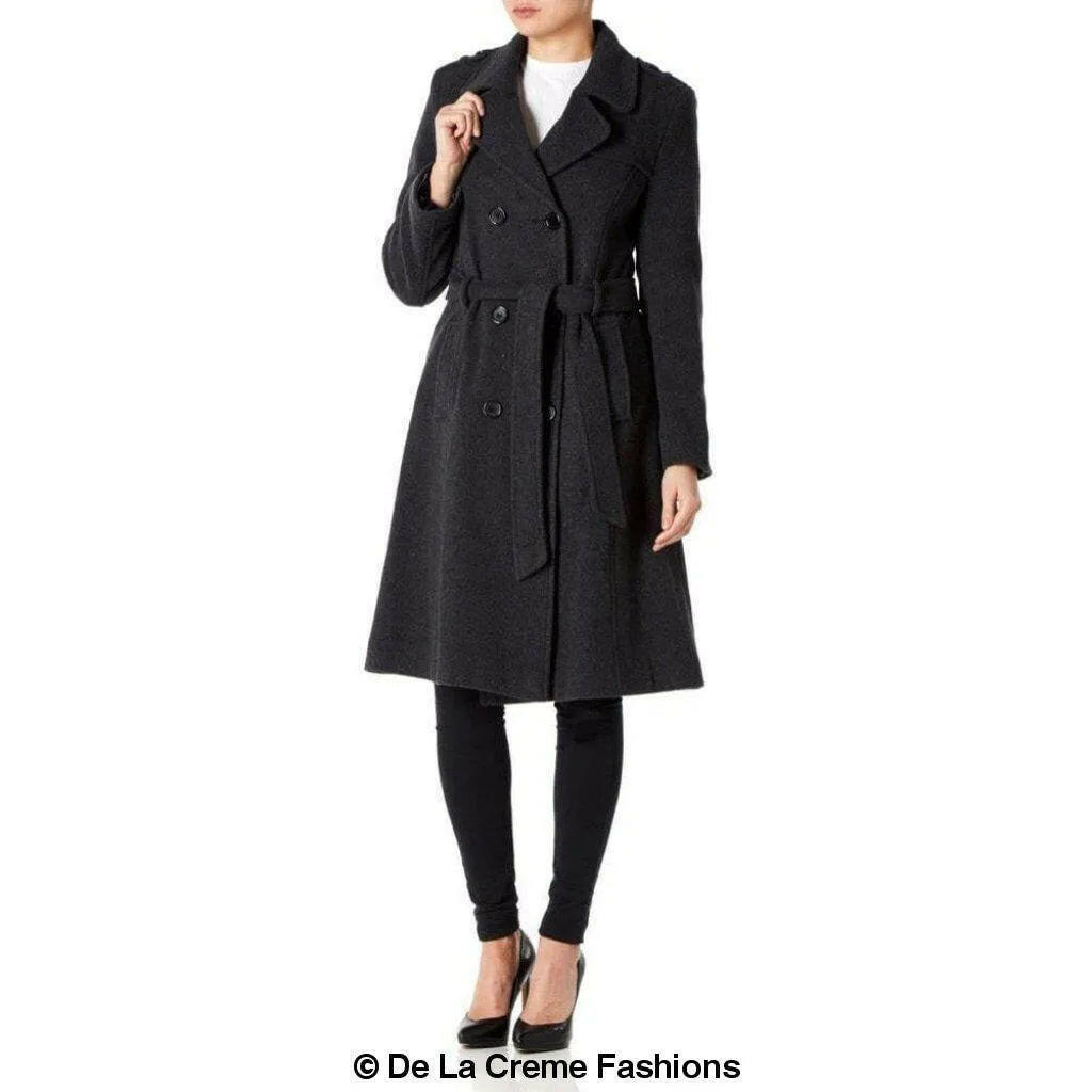 Wool and Cashmere Blend Military Coat.