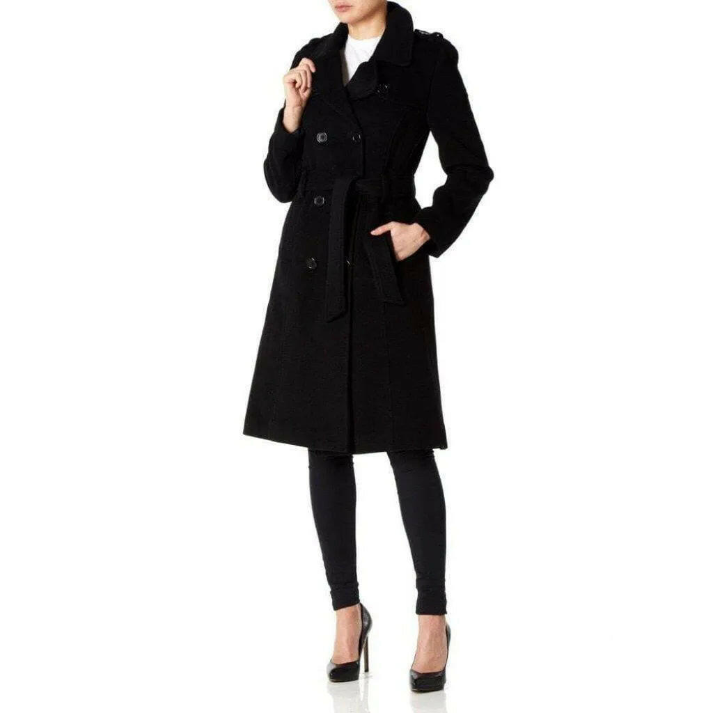 Wool and Cashmere Blend Military Coat.