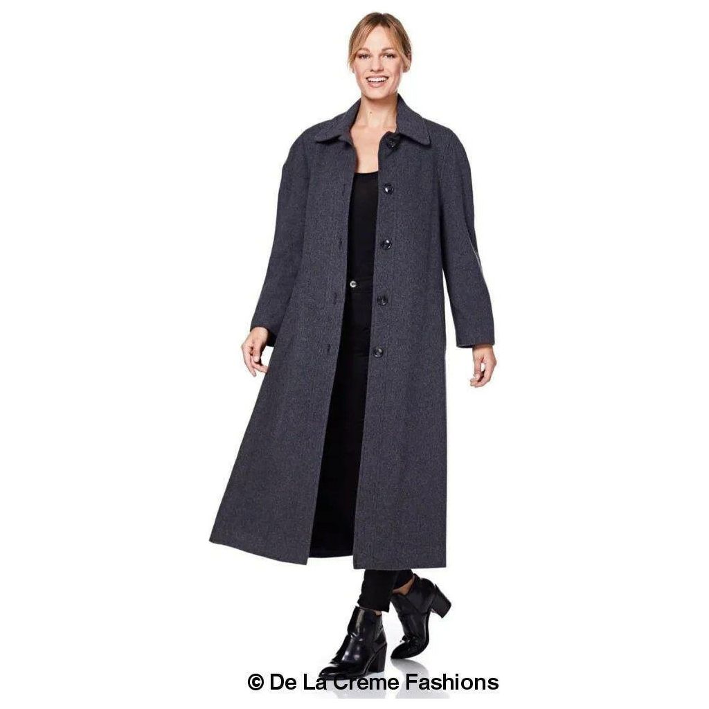 Curve Wool & Cashmere Blend Plus Size Long Coat.