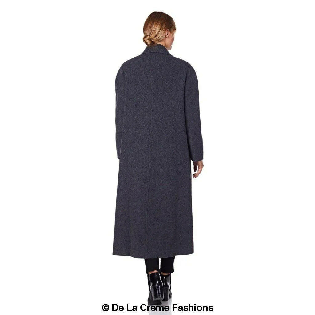 Curve Wool & Cashmere Blend Plus Size Long Coat.