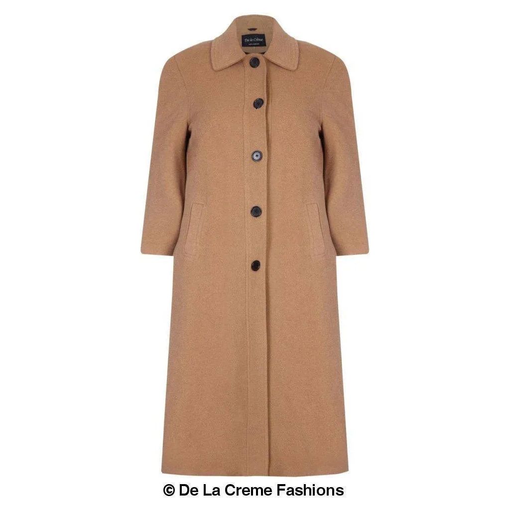 Curve Wool & Cashmere Blend Plus Size Long Coat.