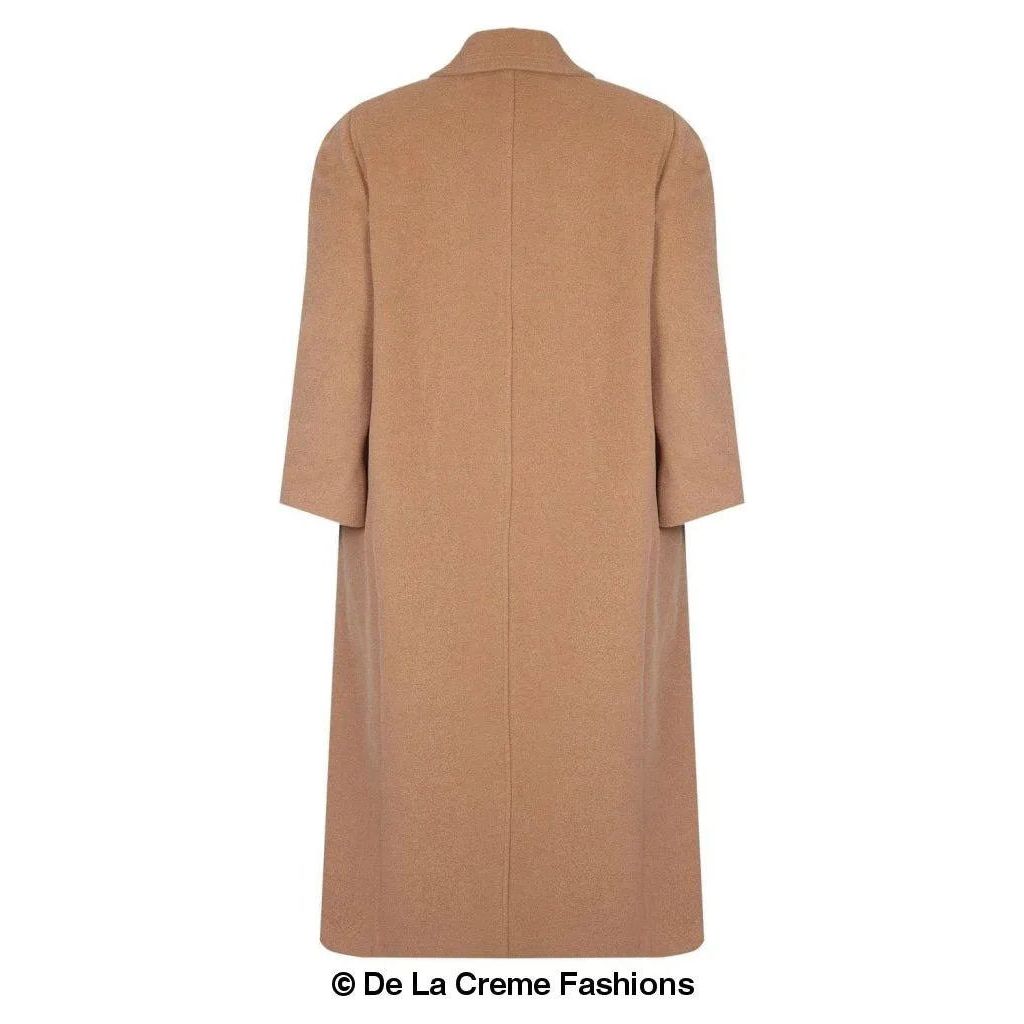 Curve Wool & Cashmere Blend Plus Size Long Coat.