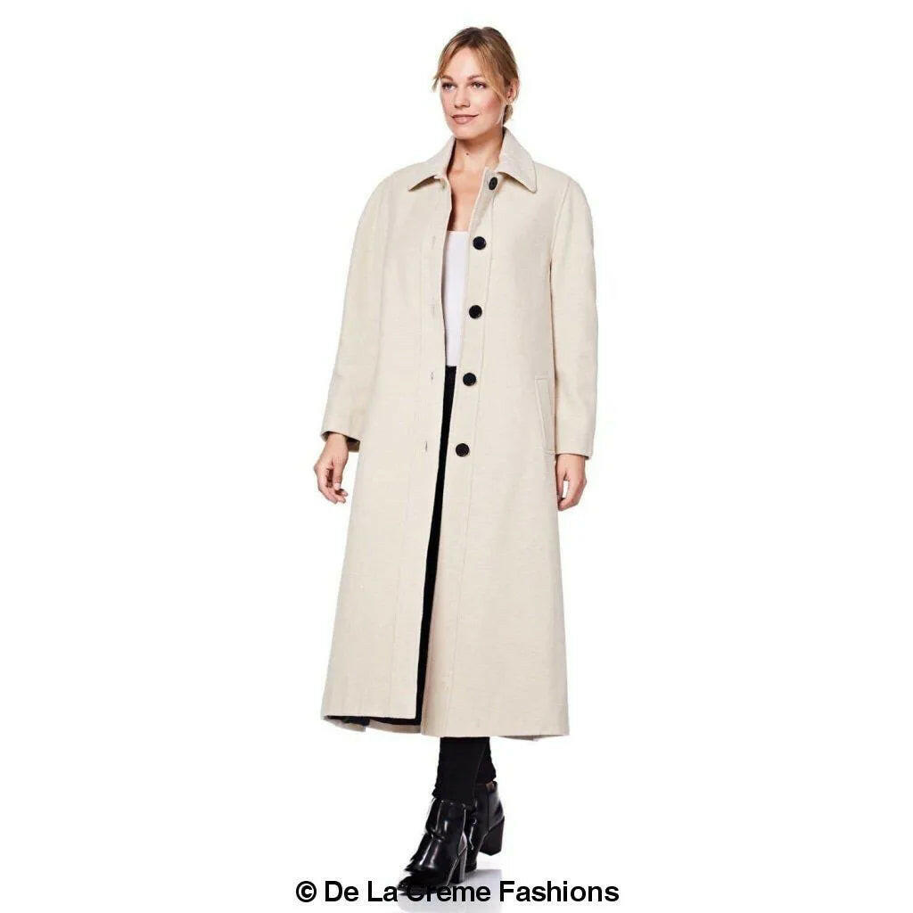 Curve Wool & Cashmere Blend Plus Size Long Coat.