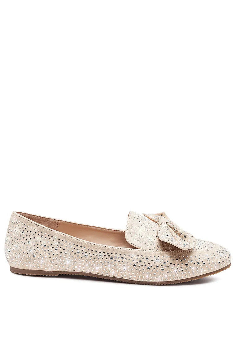 Dewdrops Embellished Casual Bow Loafers