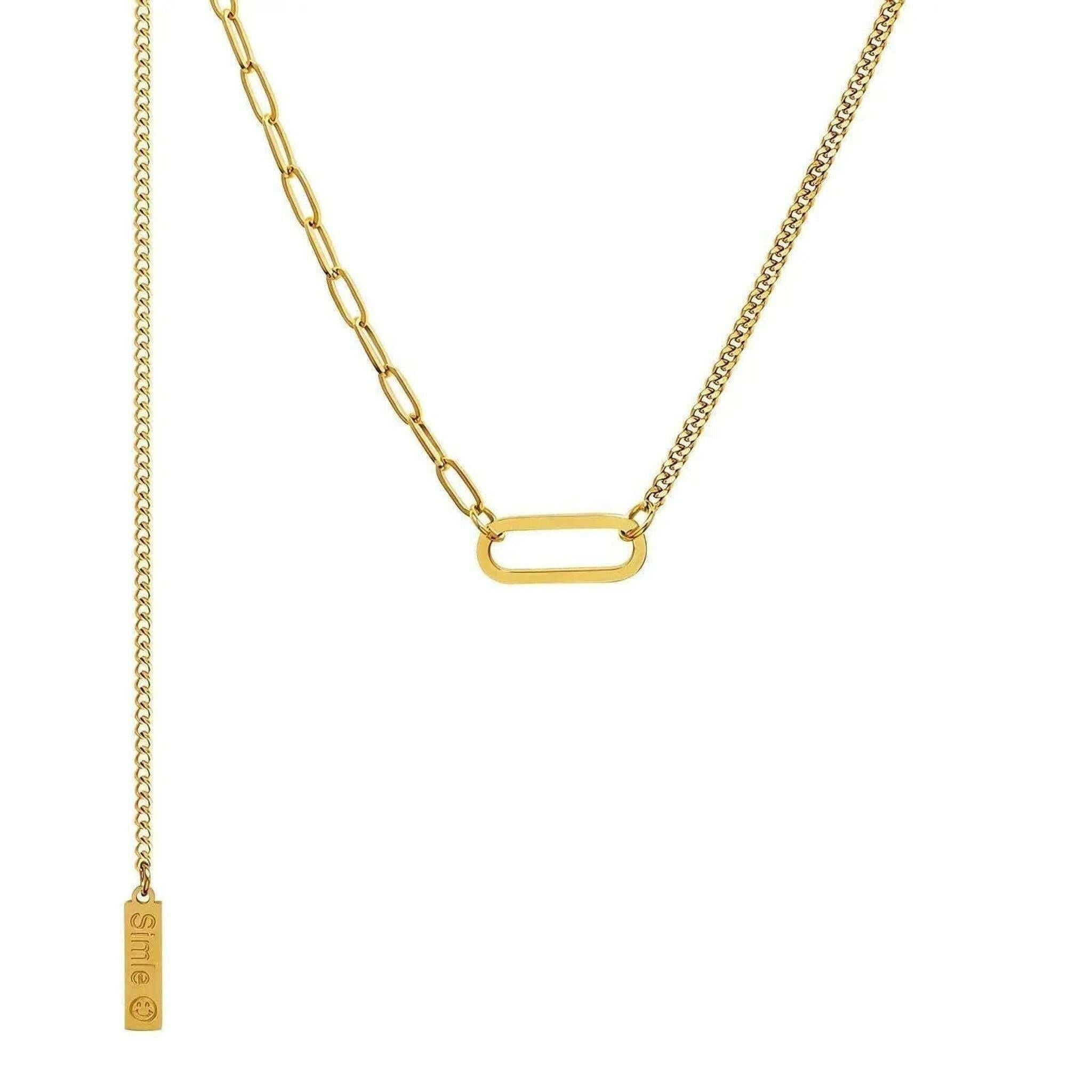 Double Loving Layered 18K Gold Plated Necklace.