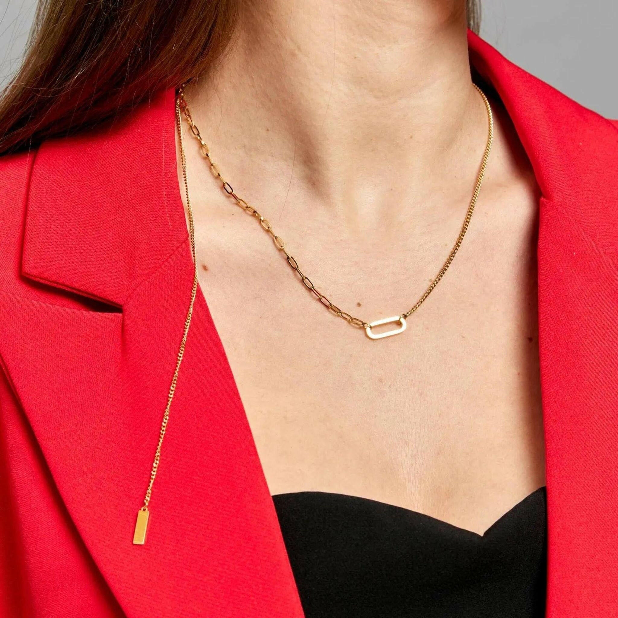 Double Loving Layered 18K Gold Plated Necklace.