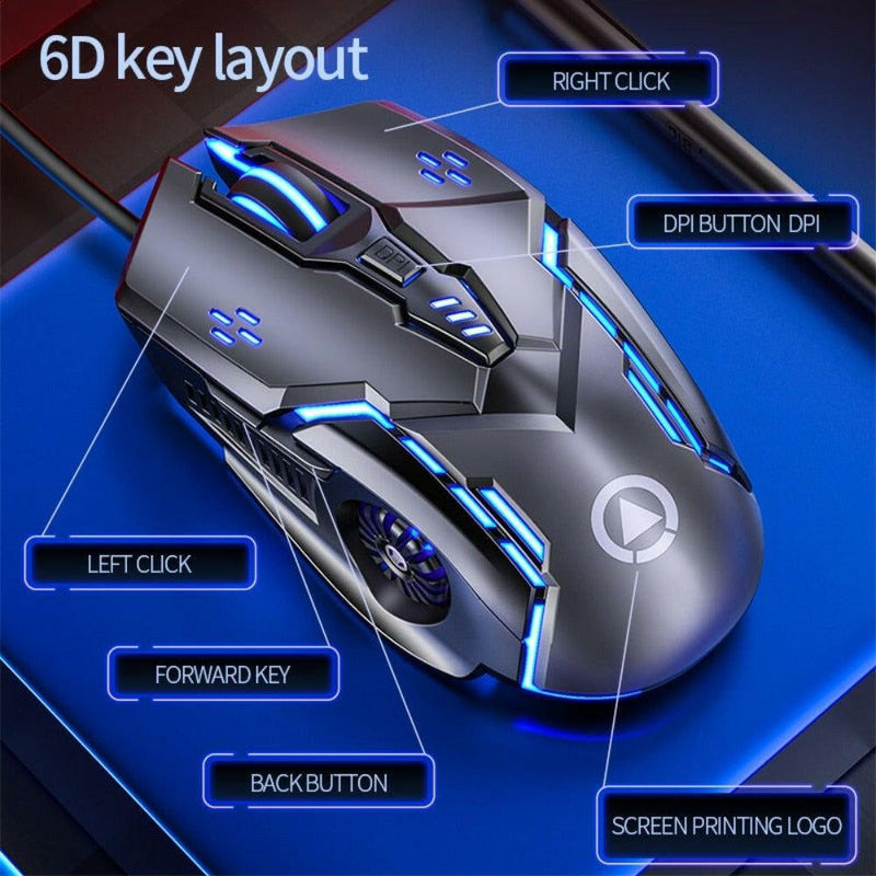 Dragon 6 Buttons 3200 DPI Gaming Mouse |  quirkitrendz.