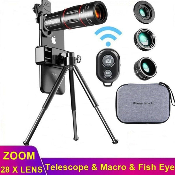 Dragon Bluetooth Ultra HD 28X Zoom Telescope Lens Tripod Kit |  quirkitrendz.