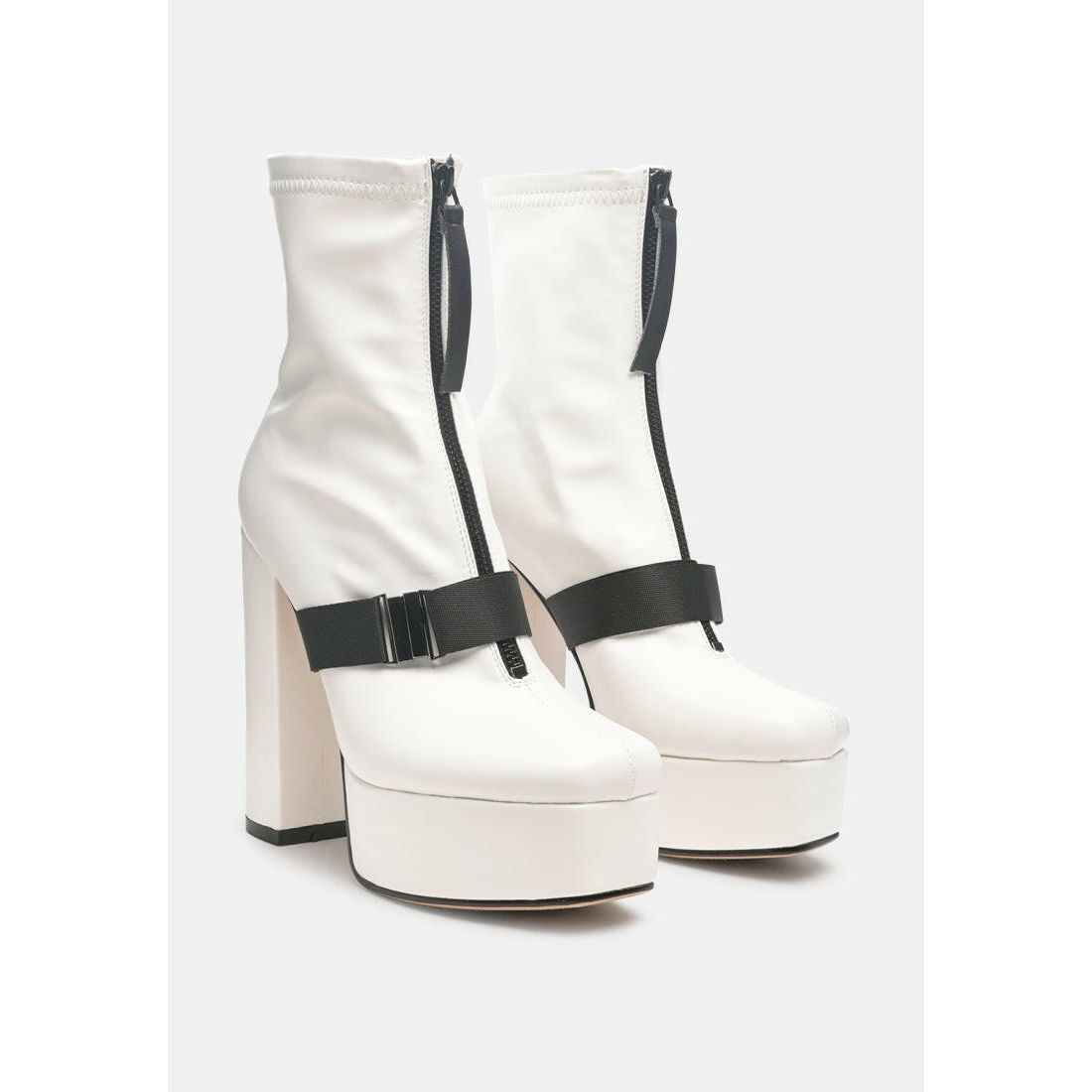 Boomer Chunky High Block Heel Boots.