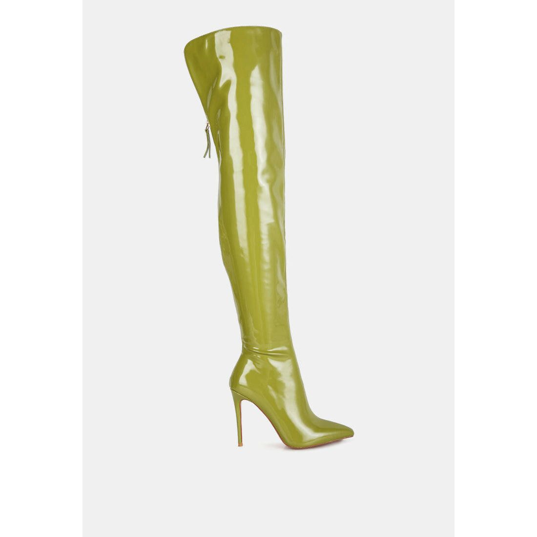 Eclectic Patent Pu Long Stiletto Boots.