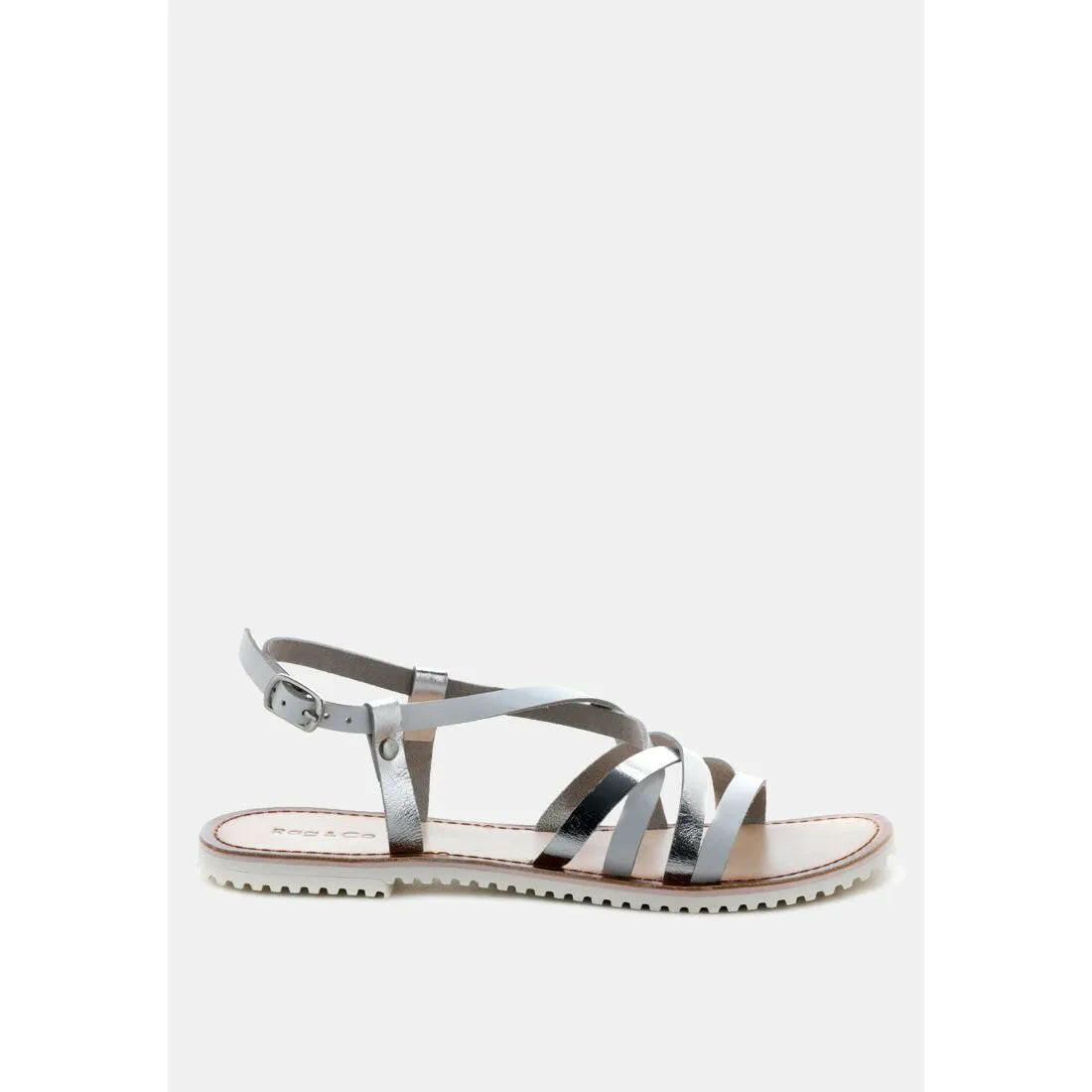 June Strappy Flat Leather Sandals.