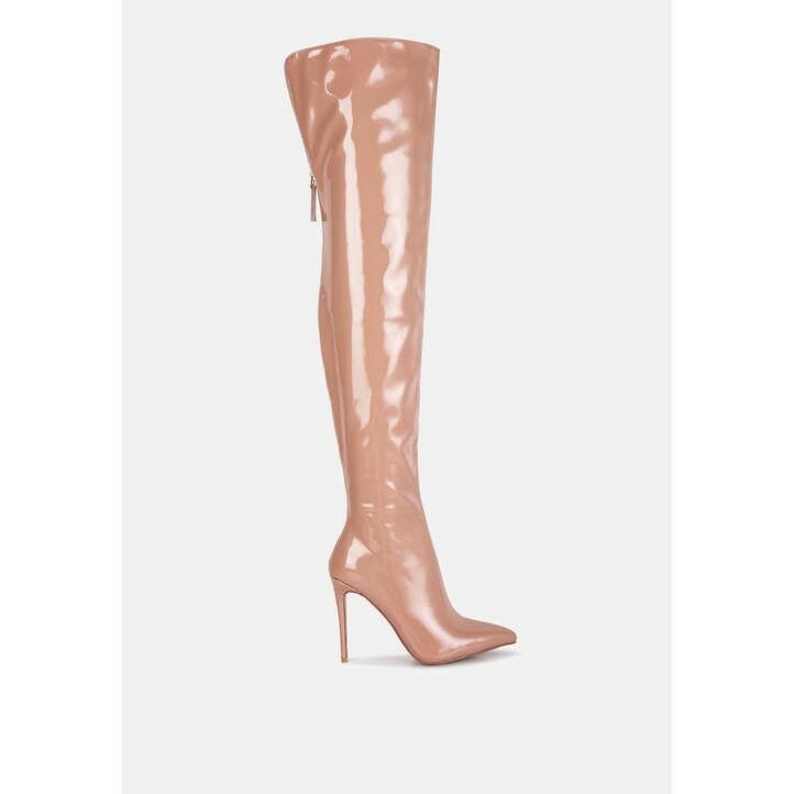 Eclectic Patent PU Long Stiletto Boots.