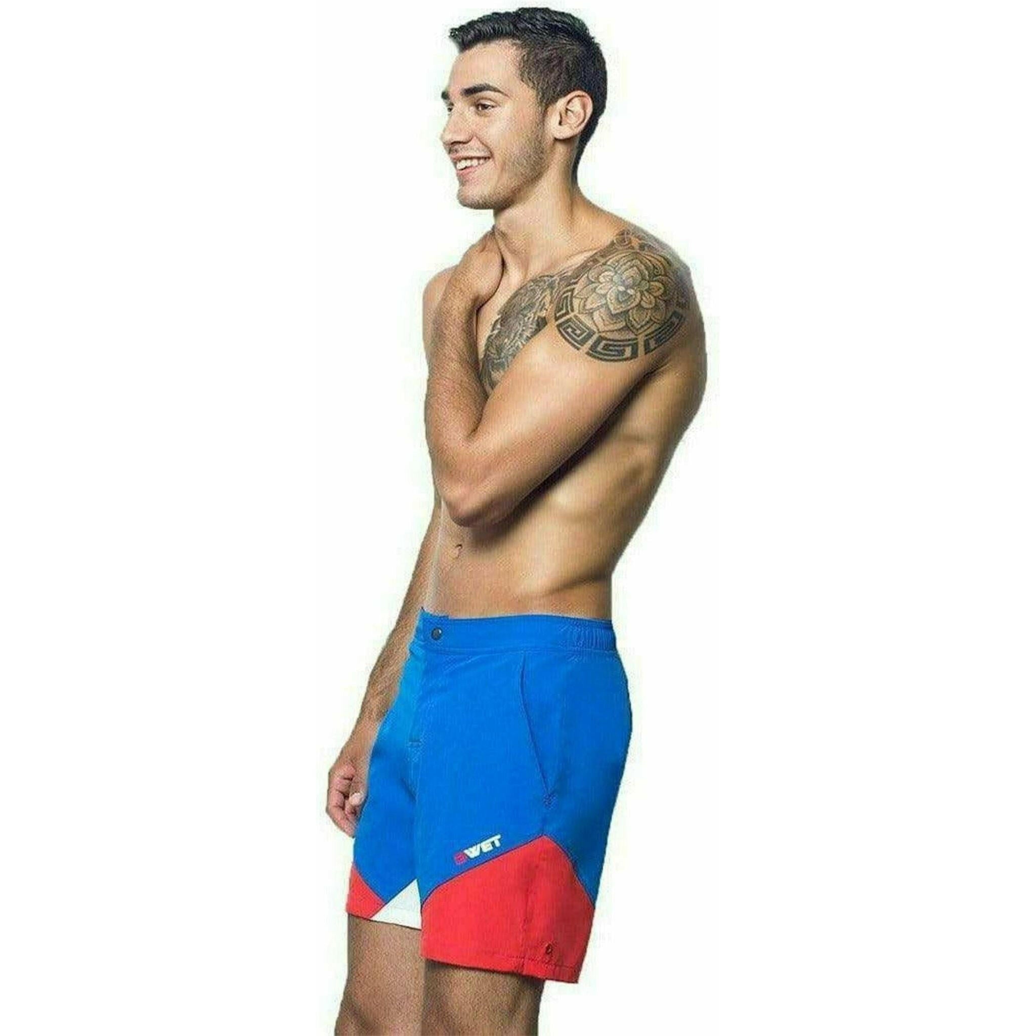 Eco-Friendly Quick Dry UV Protection Red Beach Shorts "Butterfly".