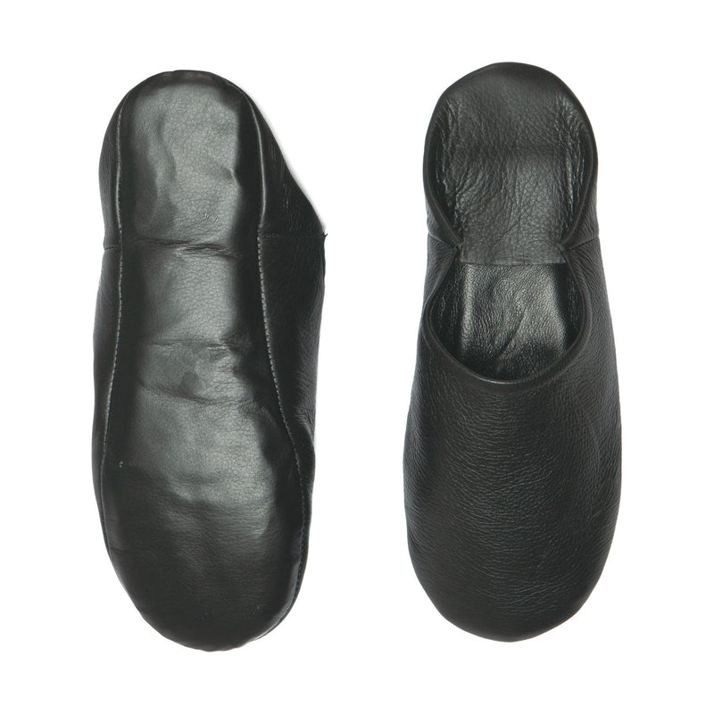 Mystic Noir Leather Slippers.