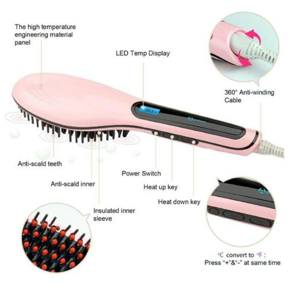 Electronic Hair Straightening Brush by Coseey.