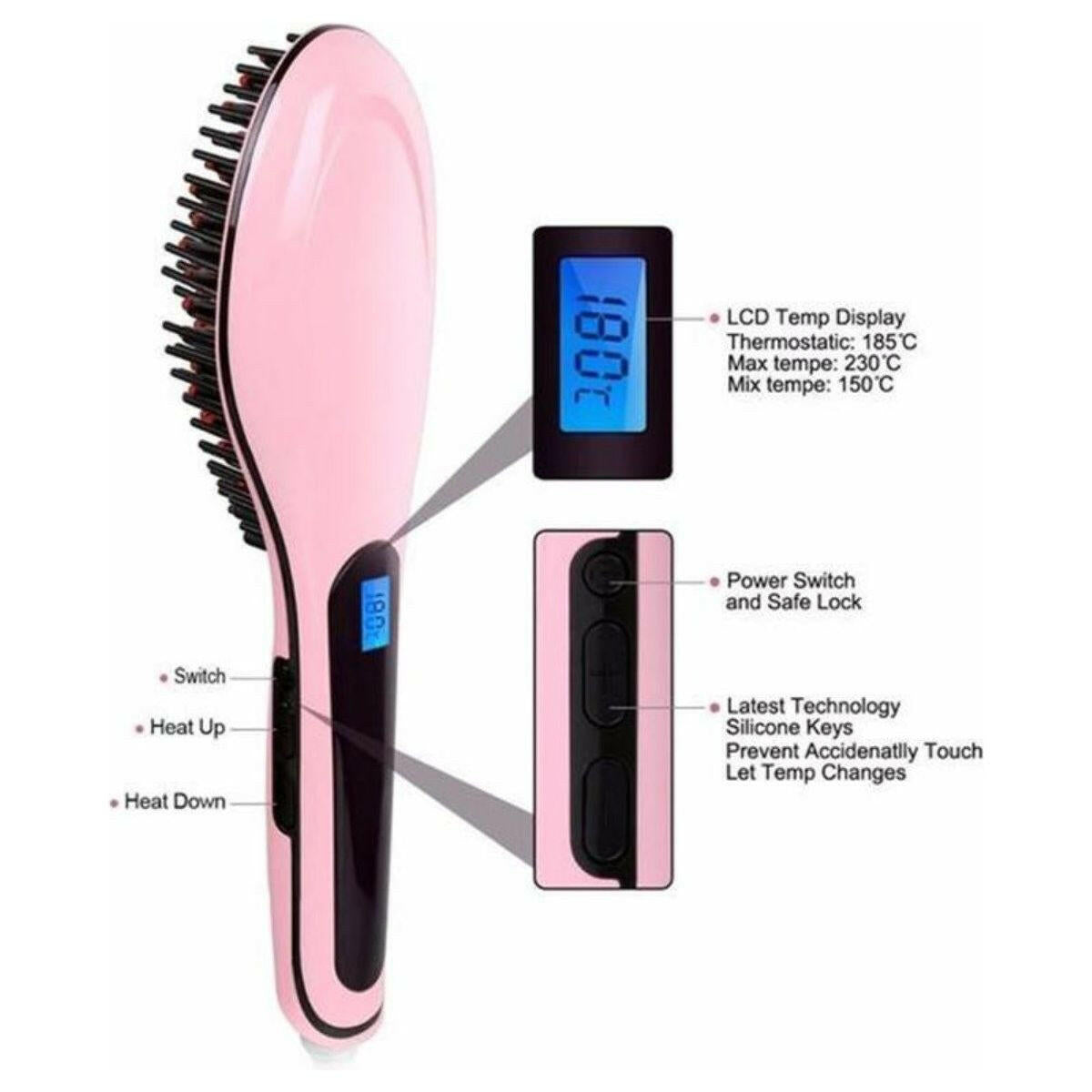 Electronic Hair Straightening Brush by Coseey.