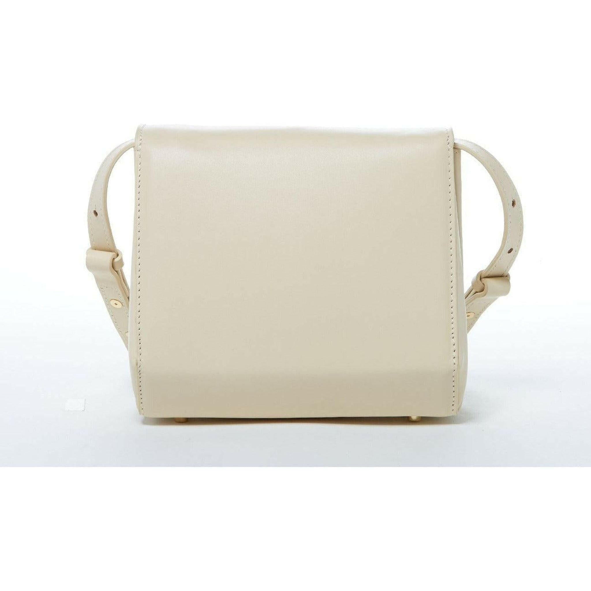 Elizabeth Leather Saddle Bag in Off White.