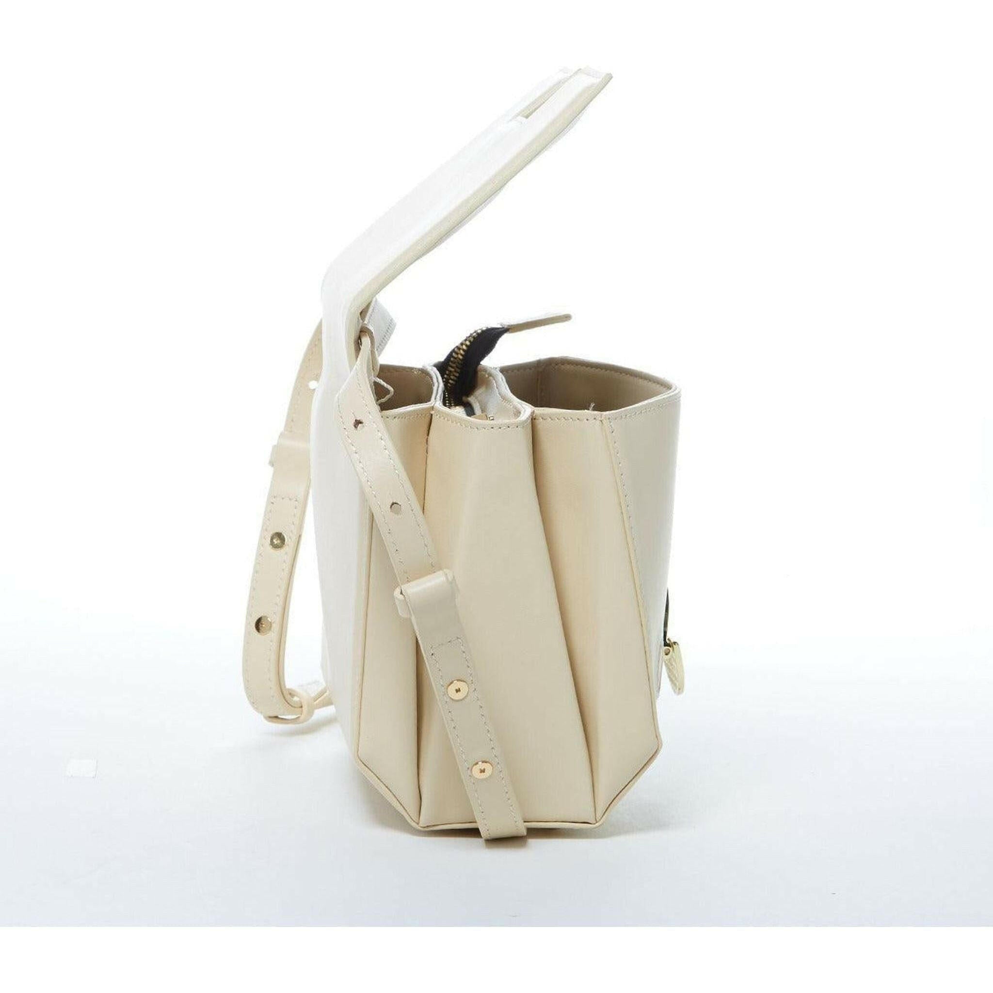 Elizabeth Leather Saddle Bag in Off White.