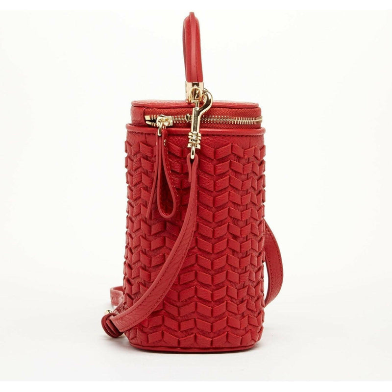 Elsa Small Leather Crossbody Bag in Red