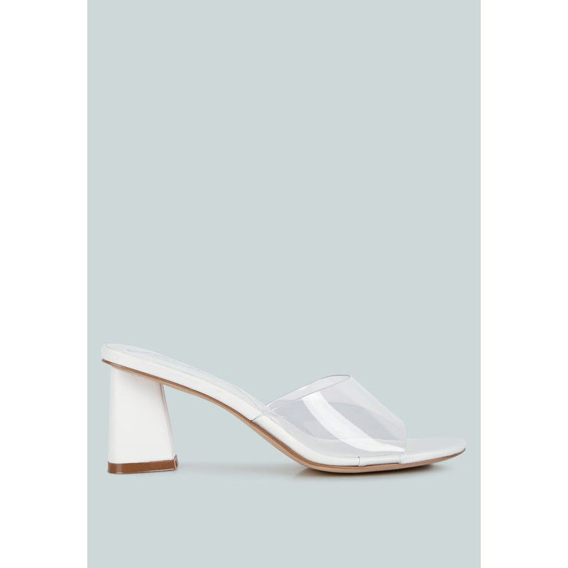 Eugnie Clear Straps Block Heel Sandals.