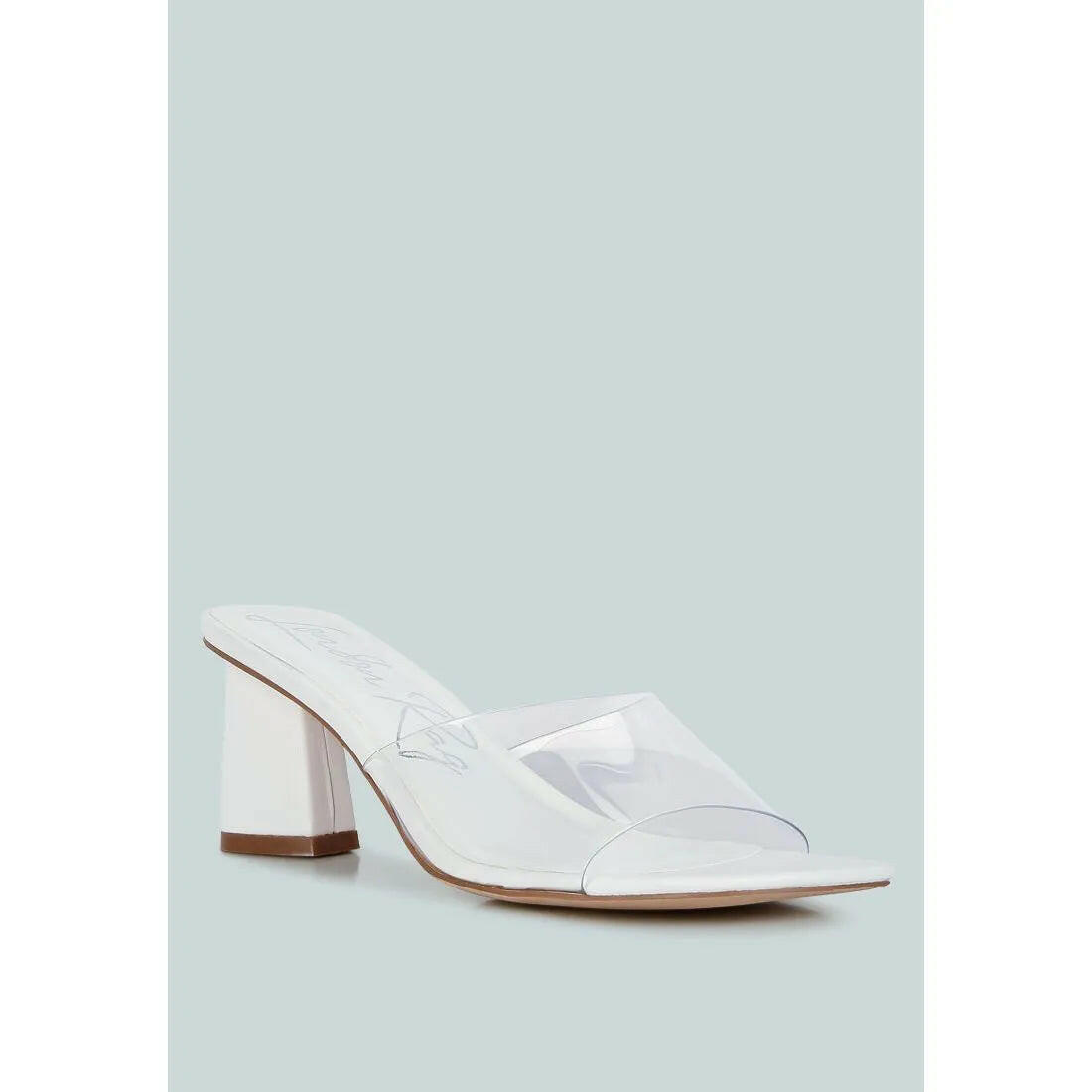 Eugnie Clear Straps Block Heel Sandals.