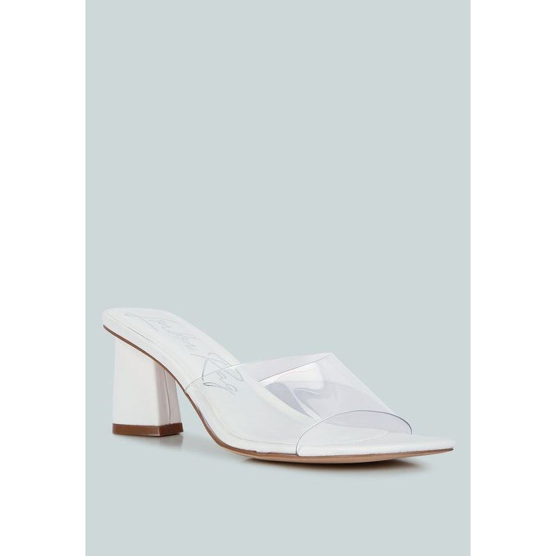 Eugnie Clear Straps Block Heel Sandals.