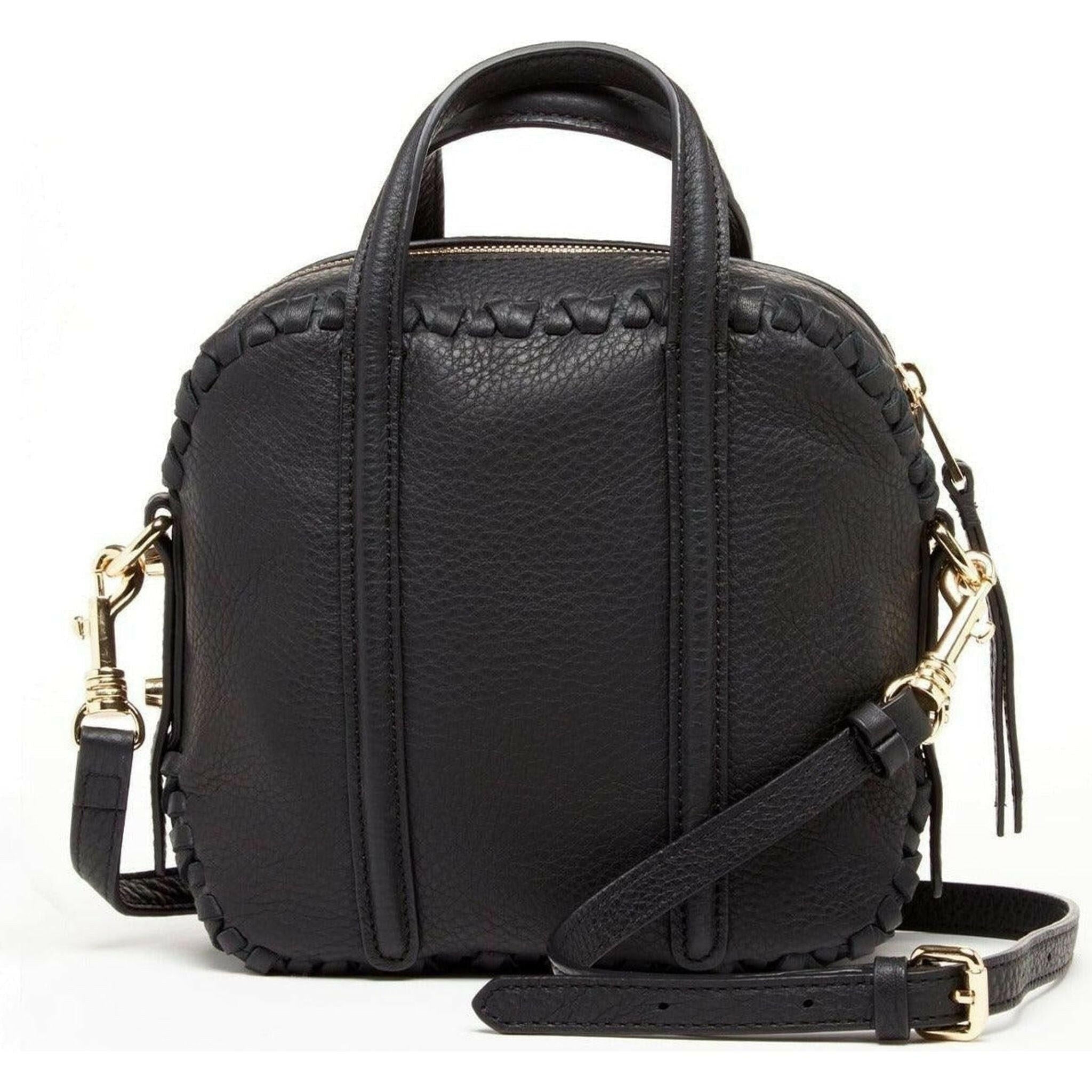 Evelyn Black Leather Crossbody Bag.