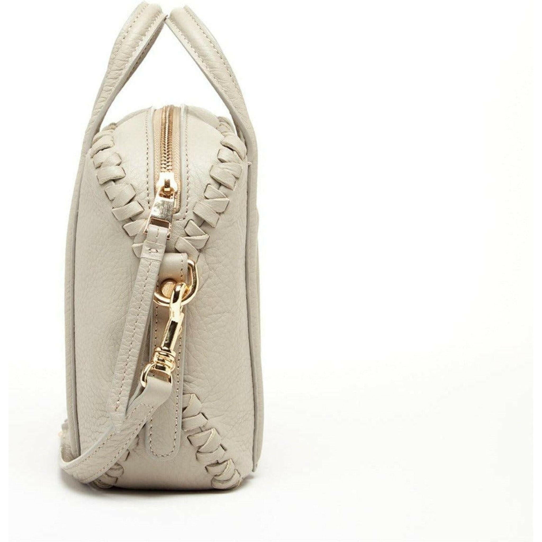 Evelyn Leather Crossbody Bag in Gray.