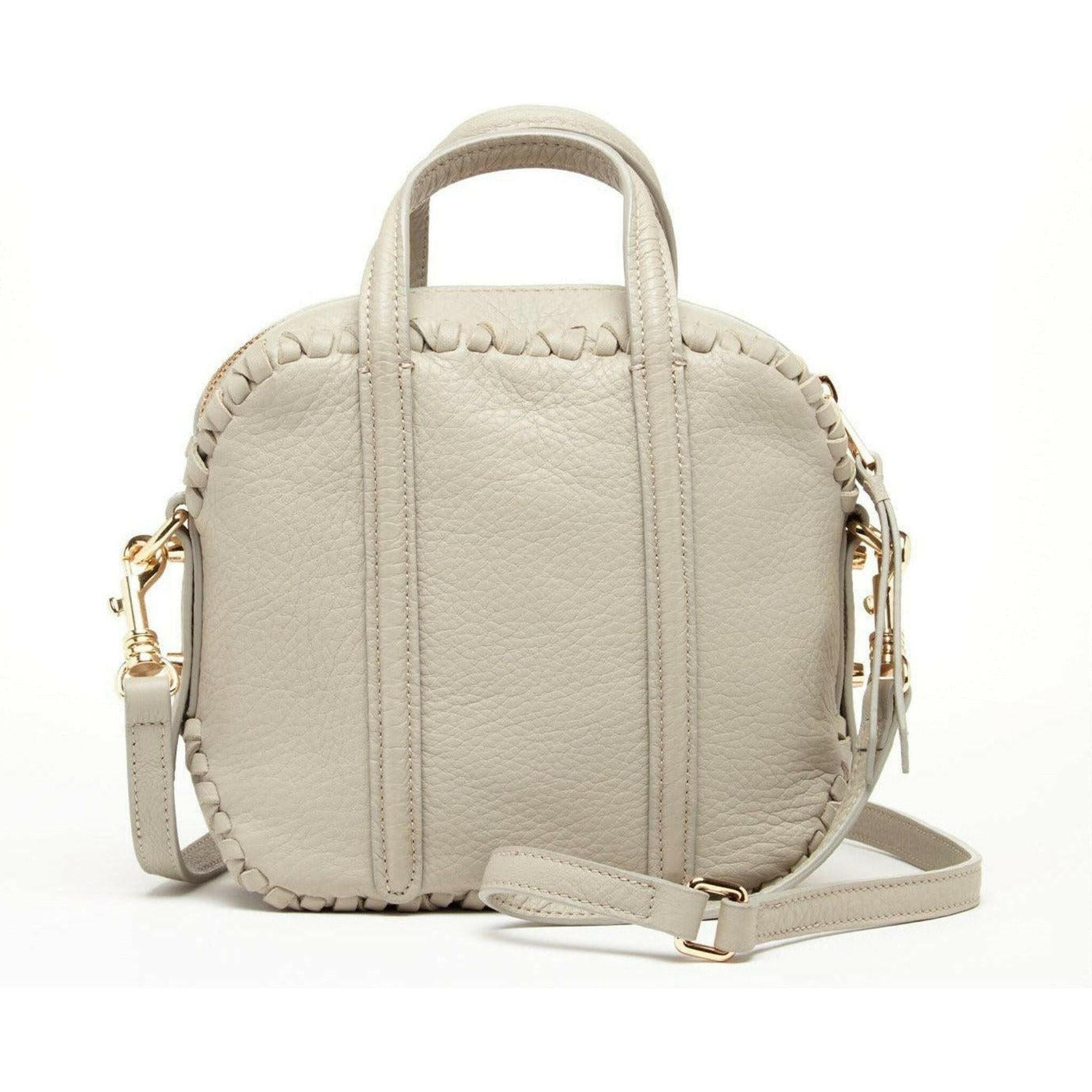 Evelyn Leather Crossbody Bag in Gray.