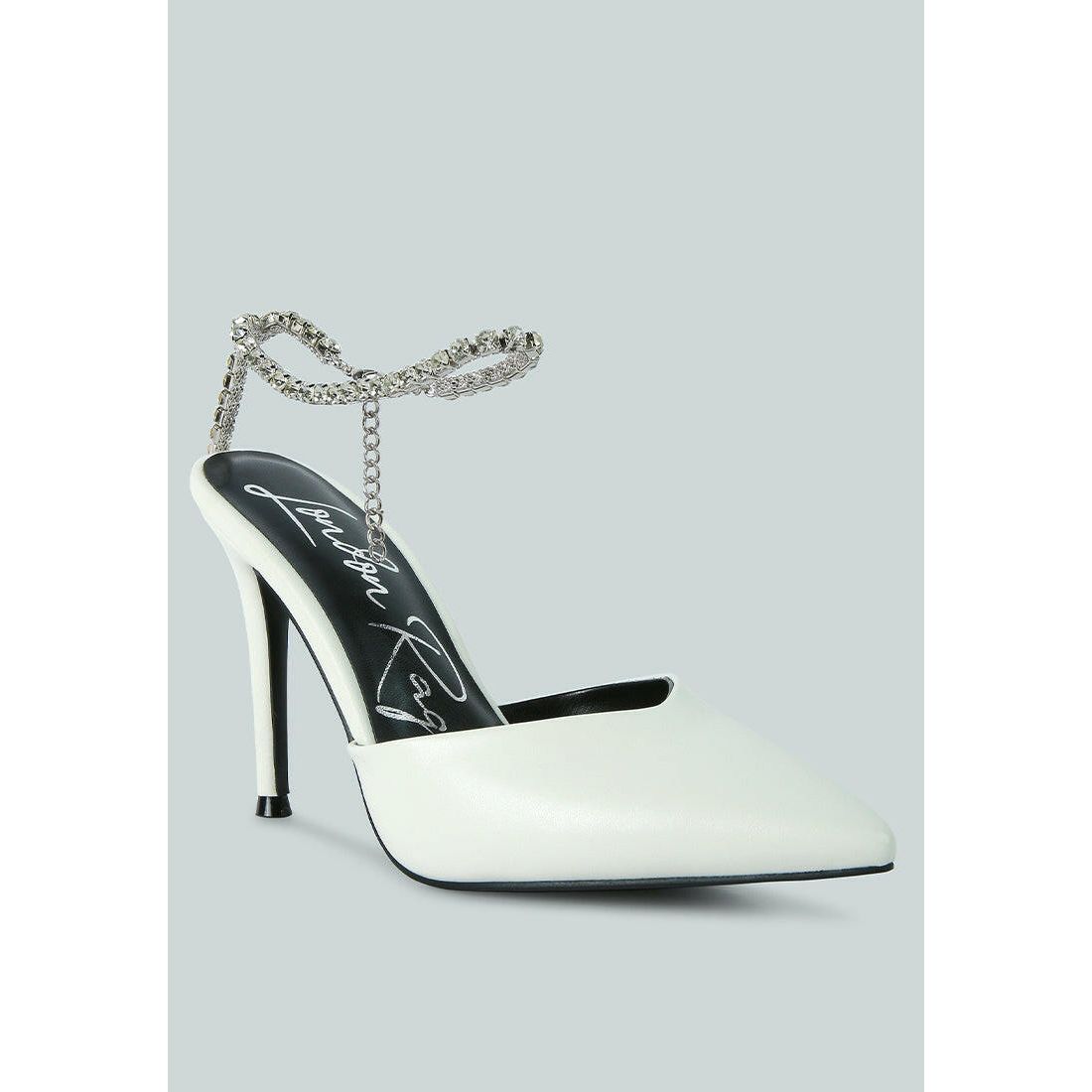 Joyce Diamante Embellished Stiletto Mule Sandals.