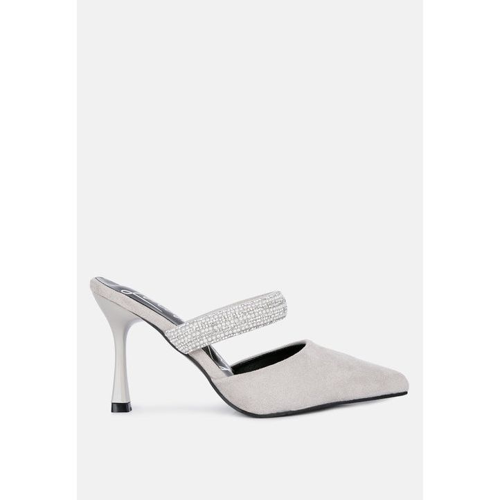 Fauci Diamante Strap Heeled Mules.