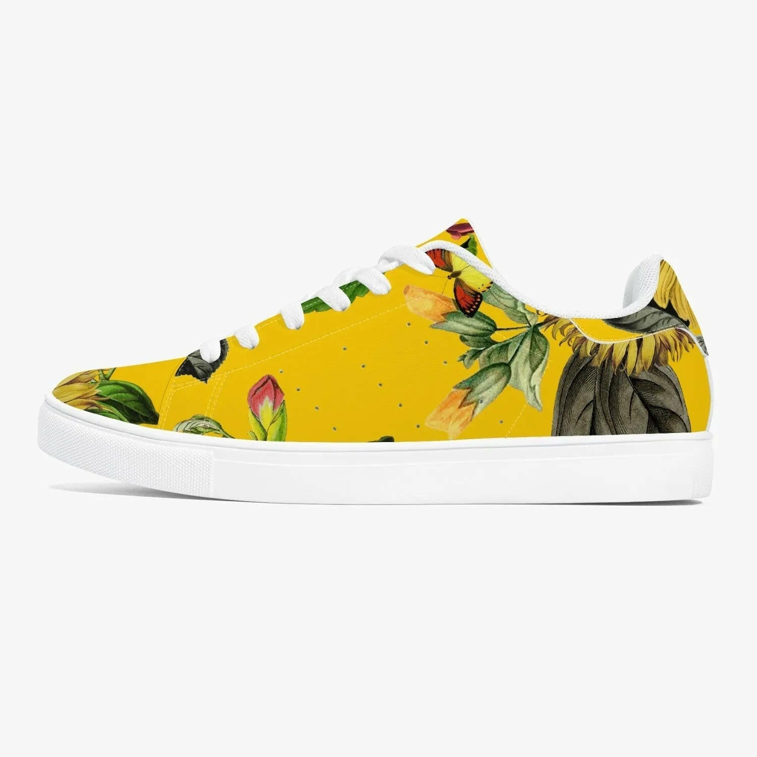 Jacki Easlick Sunflowers Low-Top Leather Sneakers.