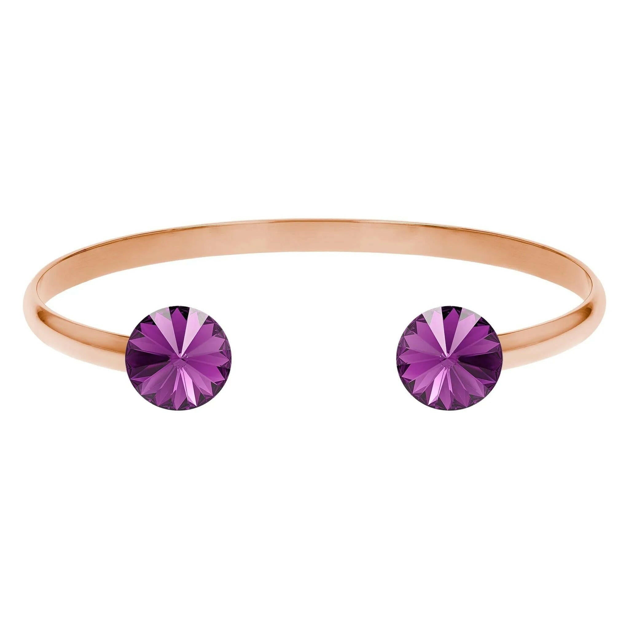 Facet Pyramid Bracelet Rose Purple.