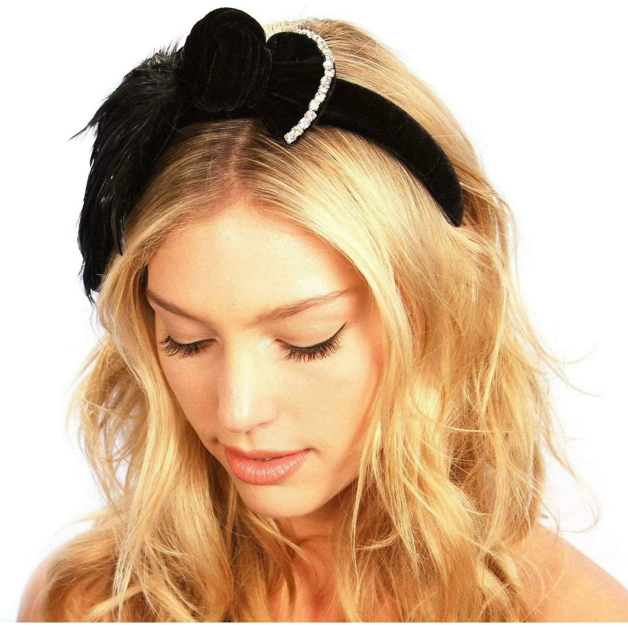 Feathered Bow Headband.