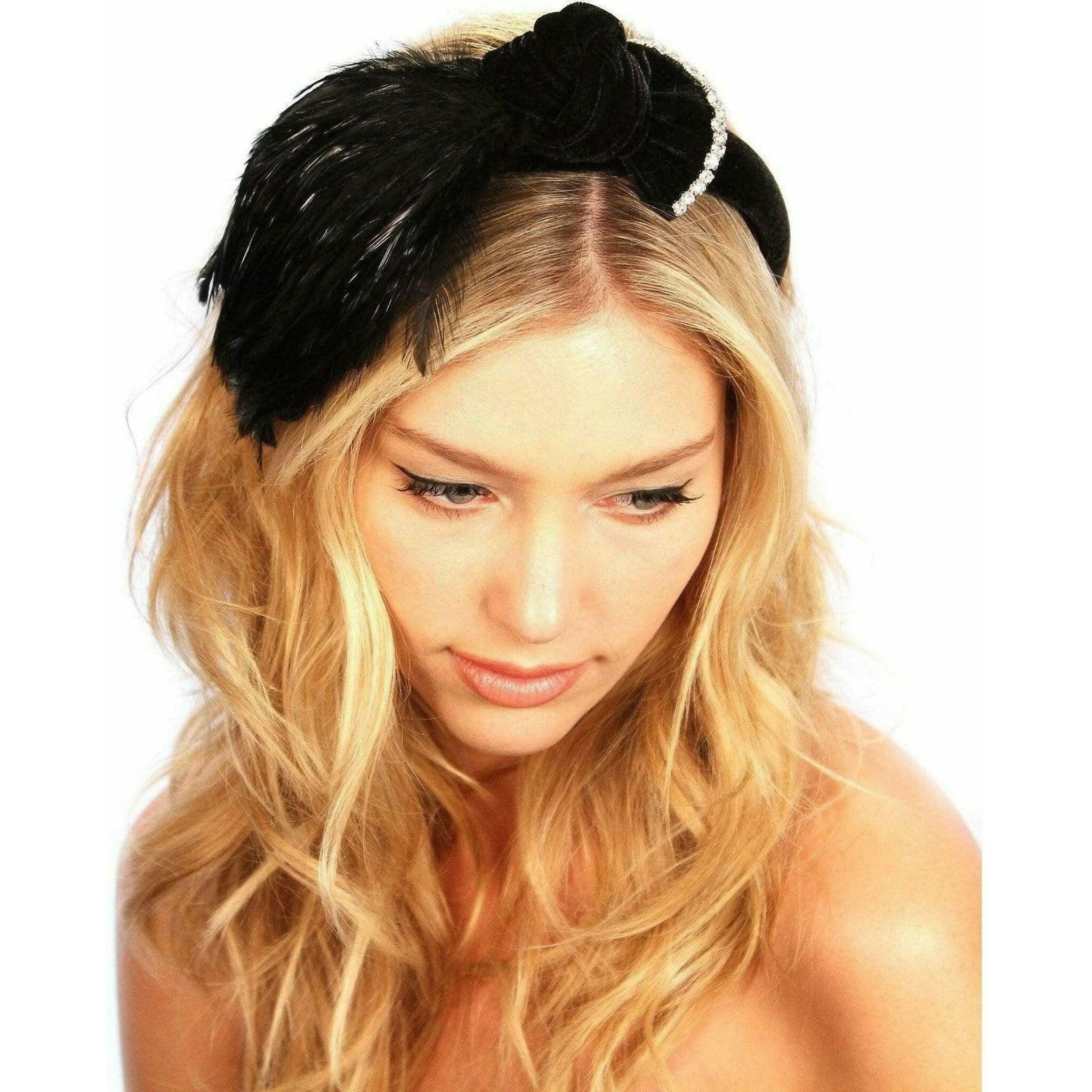 Feathered Bow Headband.