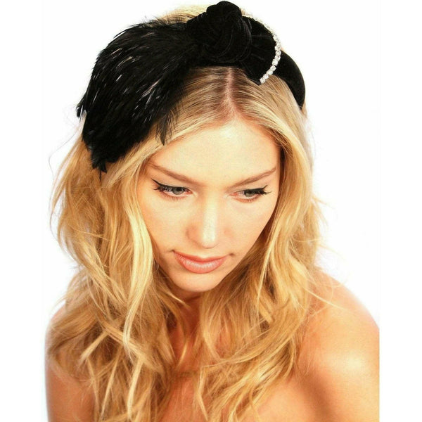 Feathered Bow Headband