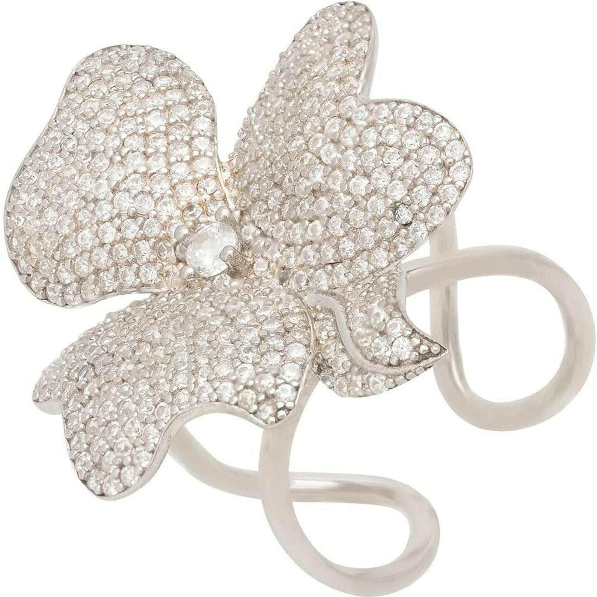 Flower Cocktail Ring Silver.