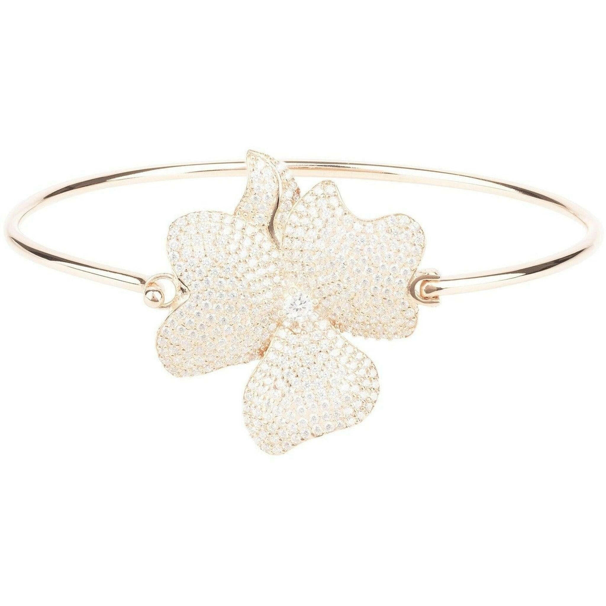 Flower Large Statement Cuff Bracelet Rose Gold by LATELITA.