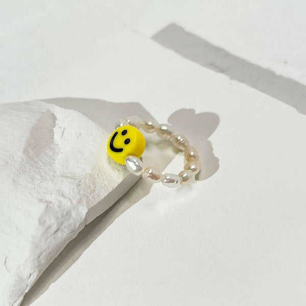 Freshwater Pearl Smile Face Ring