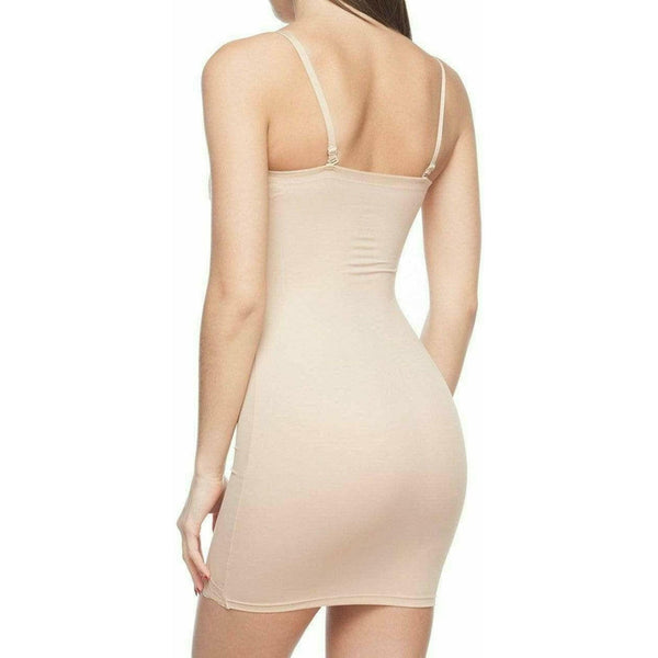 Full Body Slip Shaper with Lace Trim in Nude