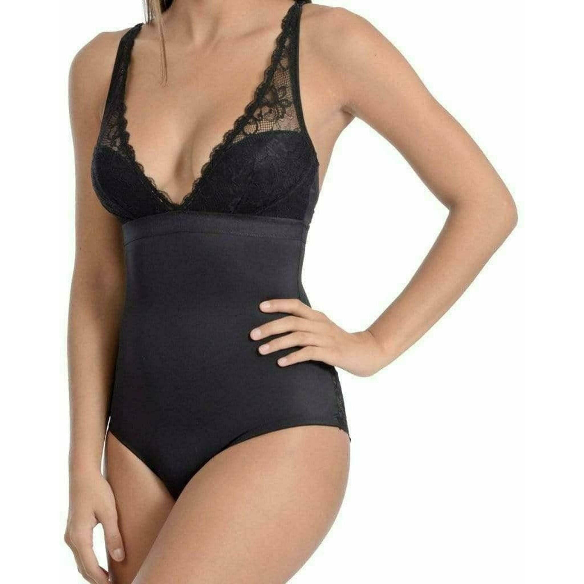 Full Bodysuit Shaper with Beautiful Lace Details in Black.